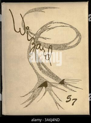 Das Edison High School Jahrbuch 1957 mit dem Titel „Wizard 57“ dokumentiert die akademischen und außerschulischen Aktivitäten, Schüler, Lehrer und Veranstaltungen aus dem Schuljahr 1956-1957. Stockfoto