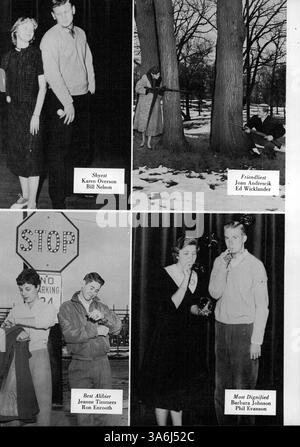 Das Jahrbuch „Wizard“ 1957 der Edison High School dokumentiert die Schülerschaft, Lehrer, außerschulische Vereine, Sport- und Schulveranstaltungen des Jahres 1956-1957. Stockfoto
