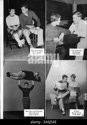 Die Ausgabe 1957 des „Wizard“ Jahrbuchs der Edison High School beleuchtet die akademischen, sportlichen und sozialen Leistungen des Schuljahres 1956-1957. Stockfoto