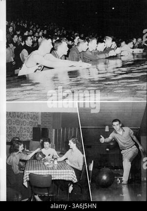 Zauberer 57, das Jahrbuch 1957 von der Edison High School, beschreibt die Aktivitäten, Schüler, Lehrer, Clubs, und sportliche Veranstaltungen des Schuljahres 1956-1957 in Hennepin County. Stockfoto