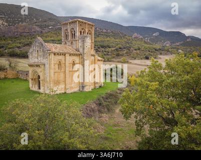 Eremitage von San Pedro de Tejada, romanische Eremitage, Puente-Arenas, Merindad de Valdivielso, Burgos, Spanien, Europa Stockfoto