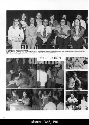 Diese Ausgabe des Jahrbuchs „76 Wizard“ der Edison High School behandelt Schüler, Vereine, Leichtathletik, Dozenten und wichtige Veranstaltungen aus dem Schuljahr 1975-1976 mit einem Schwerpunkt auf der Geschichte der afroamerikanischen Welt. Stockfoto