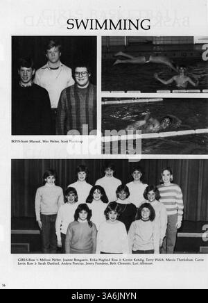 Das 1984 South View Jr. Das High Yearbook zeichnet wichtige Momente aus dem Schuljahr 1983-1984 auf und hebt die Leistungen der Schüler, die Beiträge der Lehrer, sportliche Veranstaltungen und Schulclubs hervor. Dieses jährliche Dokument dient als umfassende Momentaufnahme des akademischen Jahres an der South View Jr. High. Stockfoto