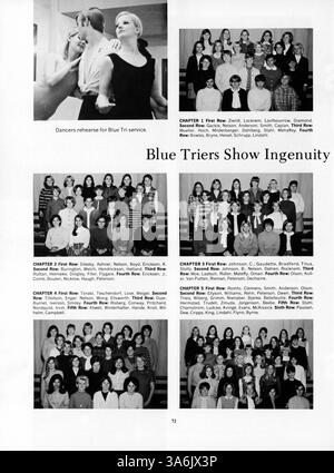 Das Washburn Yearbook 1968, „68 Wahian“, dokumentiert das Leben von Studenten, Leichtathletik, Clubs, und Schulveranstaltungen aus dem Schuljahr 1967-1968 mit Schwerpunkt auf der Rolle afroamerikanischer Schüler in der Kultur und Geschichte der Washburn High School. Stockfoto