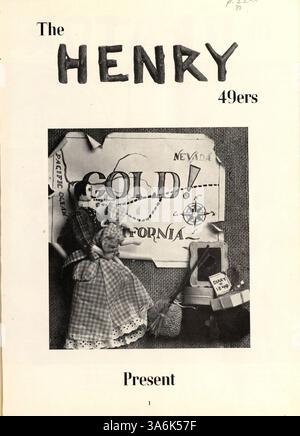 Dieses Jahrbuch von der Patrick Henry High School im Jahr 1949 beleuchtet die Erfolge und Veranstaltungen der Schüler, Vereine und Lehrkräfte während des Schuljahres 1948-1949. Stockfoto