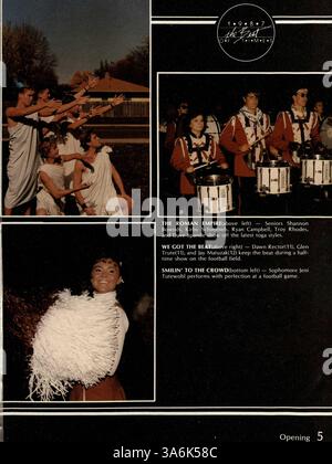 Das Jahrbuch 1987 der Richfield High School mit dem Titel „Aurean 1987: The Best of Times“ fasst die Höhepunkte des Schuljahres 1986-1987 mit Schülerporträts, Lehrkräften, Leichtathletik, Clubs, und unvergessliche Schulveranstaltungen. Stockfoto