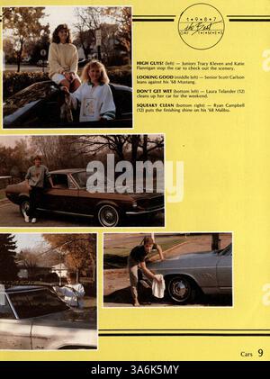 In diesem Jahrbuch „Aurean 1987: The Best of Times“ für 1987 werden Schülerleistungen, Schulclubs, Sportmannschaften und wichtige Momente aus dem akademischen Jahr 1986-1987 an der Richfield High School vorgestellt. Stockfoto