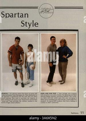 Das Jahrbuch der Richfield High School 1987, „Aurean 1987: The Best of Times“, enthält Porträts der Oberklasse, der Lehrkräfte und Highlights aus dem Schuljahr 1986-1987, einschließlich Leichtathletik und Schulveranstaltungen. Stockfoto
