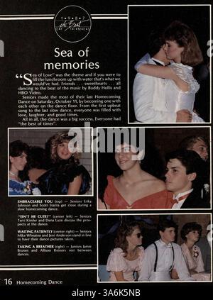 Das Jahrbuch „Aurean 1987“ von der Richfield High School dokumentiert die wichtigsten Momente des Schuljahres 1986-1987, darunter Schülerporträts, sportliche Leistungen, Schulclubs und Beiträge der Lehrkräfte. Stockfoto