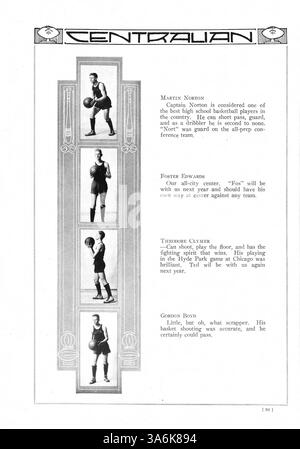 Das Centralian Jahrbuch 1920 der Central High School enthält eine Aufzeichnung von Schülern, Lehrern, Vereinen und Leichtathletik mit einem Schwerpunkt auf afroamerikanischer Geschichte und Veranstaltungen aus dem Schuljahr 1919-1920. Stockfoto