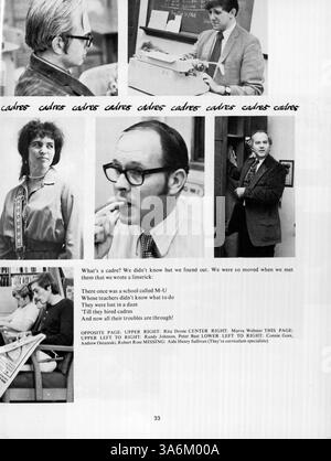 Das Marshall University Yearbook von 1972 spiegelt die Höhepunkte des Schuljahres 1971-1972 wider und konzentriert sich auf die Schülerschaft, Leichtathletik, Lehrer und wichtige Schulveranstaltungen. Stockfoto