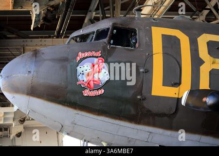 Douglas C-47 Skytrain „Second Chance“, American Airpower Museum, Republic Airport, Farmingdale, Long Island, NY Stockfoto