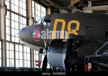 Douglas C-47 Skytrain, American Airpower Museum, Republic Airport, Farmingdale, Long Island, NY Stockfoto