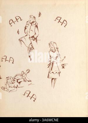 Dieses Jahrbuch der Academy of Holy Angels, Angelus 1946, enthält Highlights aus dem akademischen Jahr 1945-1946, darunter Sportveranstaltungen, Schulclubs und Schülerleistungen. Stockfoto