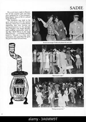 Dieses 1980 Antler Jahrbuch der Minnehaha Academy markiert das akademische Jahr 1979-1980 mit Studenten, Lehrkräften, Leichtathletik und Vereinen. Fehlende Seiten umfassen 55, 56 und 59-62. Stockfoto