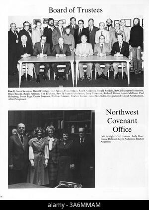 Dieses 1980 Antler Jahrbuch der Minnehaha Academy dokumentiert das akademische Jahr 1979-1980 mit Schülern, Lehrern, Leichtathletik und Vereinen. Die Seiten 55, 56 und 59-62 fehlen. Stockfoto