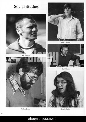 Dieses 1980 Antler Jahrbuch der Minnehaha Academy zeigt Studenten, Dozenten, Leichtathletik und Clubs aus dem Schuljahr 1979-1980. Fehlende Seiten 55, 56 und 59-62. Stockfoto