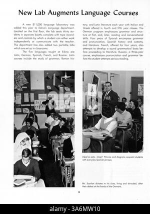 Das Whigrean Jahrbuch 1963 der Edina-Morningside High School dokumentiert die Ereignisse, Lehrkräfte, Studenten, Sport und Vereine des Schuljahres 1962-1963. Stockfoto