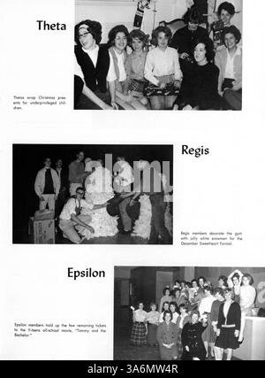 Das Whigrean Jahrbuch 1963 der Edina-Morningside High School dokumentiert die Schüler, Lehrer, außerschulische Aktivitäten, Leichtathletik und Schlüsselveranstaltungen des Schuljahres 1962-1963. Stockfoto