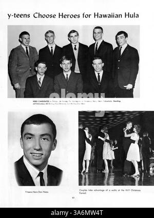 Die Ausgabe 1963 des Whigrean Yearbook der Edina-Morningside High School behandelt die wichtigsten Veranstaltungen, Sportmannschaften, Schüleraktivitäten und Beiträge der Lehrkräfte während des Schuljahres 1962-1963. Stockfoto