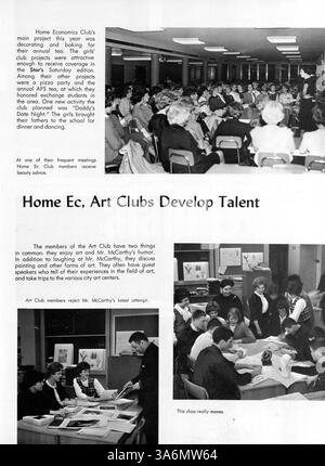 Das Whigrean Jahrbuch 1963 der Edina-Morningside High School dokumentiert die Schüler, Lehrkräfte, Sportveranstaltungen, Schulclubs und wichtige Aktivitäten des akademischen Jahres 1962-1963. Stockfoto
