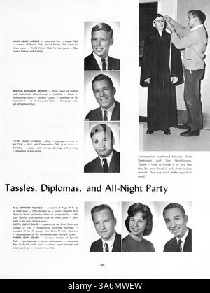 Das Whigrean Yearbook 1963 der Edina-Morningside High School dokumentiert Schüler, Lehrer, Sportmannschaften, Schulclubs und wichtige Ereignisse aus dem akademischen Jahr 1962-1963 in Edina, Minnesota. Stockfoto