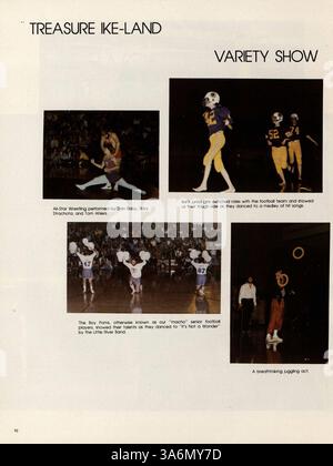 Das Warrior Yearbook der Hopkins Eisenhower High School bietet einen umfassenden Einblick in das Schuljahr 1981-1982 und bietet Highlights von Schülern, Dozenten, Vereinen und sportlichen Veranstaltungen. Stockfoto