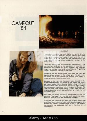 Das Warrior Yearbook 1982 zeigt Studenten, Dozenten, Sportmannschaften und Veranstaltungen aus dem Schuljahr 1981-1982 an der Hopkins Eisenhower High School. Stockfoto