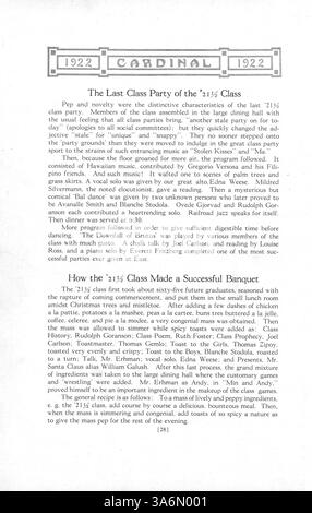 Diese Ausgabe des Jahrbuchs „The Cardinal“ von 1922 der East High dokumentiert das Schuljahr 1921-1922 und hebt das Leben der Schüler, die Leichtathletik, die Schulclubs und die akademischen Leistungen in Minneapolis hervor. Stockfoto