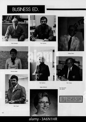 Das 1982 Warrior Yearbook der Hopkins Eisenhower High School zeichnet Schüleraktivitäten, Sport, Lehrkräfte und unvergessliche Ereignisse aus dem Schuljahr 1981-1982 auf. Stockfoto