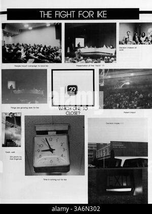 Das 1982 Warrior Yearbook der Hopkins Eisenhower High School dokumentiert die wichtigsten Aktivitäten der Schüler, Schulveranstaltungen und sportlichen Leistungen des akademischen Jahres 1981-1982. Stockfoto
