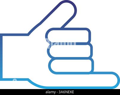 Isolierte Umrisse Symbol für Handgesten flache Ausführung Stock Vektor