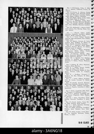 Diese Ausgabe des Jahrbuchs „Sagamore“ 1936 von der Roosevelt High School dokumentiert Aktivitäten von Studenten und Lehrkräften, Sport, Clubs und Schulveranstaltungen aus dem Jahr 1935-1936. Stockfoto