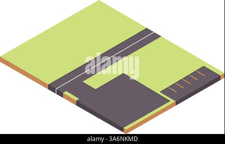 Isometrischer leerer Straßenvektor Stock Vektor