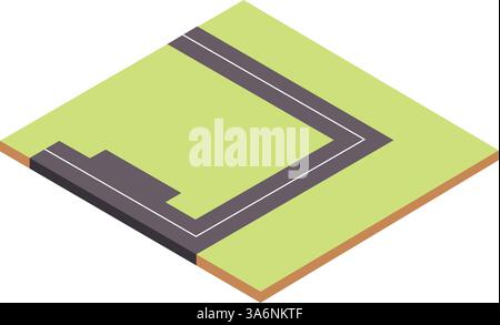 Isometrischer leerer Straßenvektor Stock Vektor