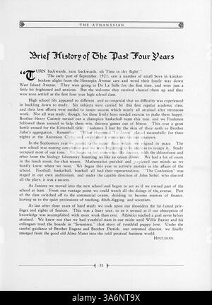 Das Jahrbuch 1925 der de La Salle High School erfasst Leichtathletik, Schülerleistungen, Lehrkräfte und außerschulische Aktivitäten aus dem Schuljahr 1924-1925. Stockfoto