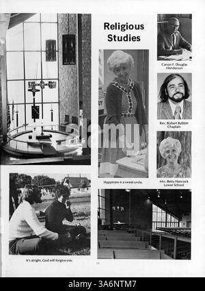 Breck Yearbook 1974, Mustang, dokumentiert die wichtigsten Ereignisse, die Leistungen der Studenten, sportliche Leistungen und außerschulische Aktivitäten in Breck für das akademische Jahr 1973-1974. Stockfoto