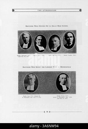 Dieses Jahrbuch 1925 der de La Salle High School zeigt das Studentenleben, sportliche Veranstaltungen, Lehrkräfte und außerschulische Aktivitäten aus dem akademischen Jahr 1924-1925. Stockfoto