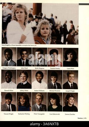 Das Wahian Jahrbuch 1987 von der Washburn High fängt wichtige Momente aus dem Schuljahr 1986-1987 ein, darunter sportliche Veranstaltungen, Schülerleistungen, Dozenten und außerschulische Aktivitäten. Stockfoto