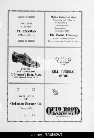 Dieses Jahrbuch 1925 der de La Salle High School dokumentiert die Aktivitäten der Schüler, Lehrkräfte, Sportmannschaften und Veranstaltungen des Schuljahres. Stockfoto