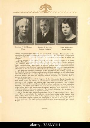 Das Edison Yearbook 1928 zeigt Schüler- und Lehrerprofile, sportliche Leistungen und andere wichtige Schulveranstaltungen aus dem akademischen Jahr 1927-1928 an der Edison High School. Stockfoto