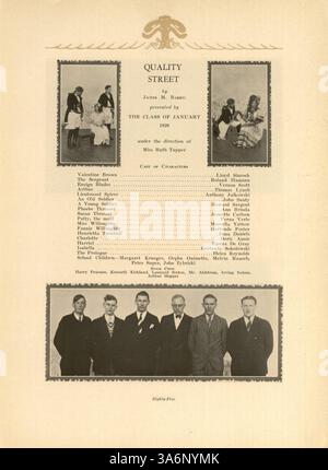 Die Ausgabe 1928 des Edison Yearbook fängt das Schuljahr mit Schülerporträts, Lehrerprofilen, sportlichen Leistungen, Clubaktivitäten und unvergesslichen Ereignissen der Edison High School ein. Stockfoto
