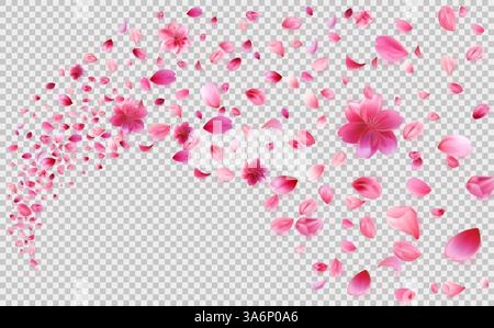 Sakura-Blüten Fallen Im Hintergrund Stock Vektor