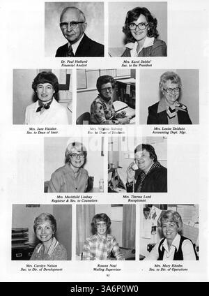 Das Antler Yearbook 1979 der Minnehaha Academy fasst die akademischen, außerschulischen und sportlichen Höhepunkte des Schuljahres 1978-1979 zusammen. Stockfoto