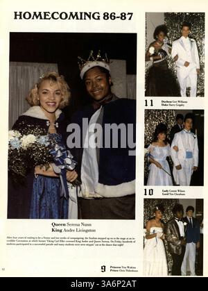 Diese Ausgabe des North High Yearbook 1987 dokumentiert wichtige Veranstaltungen, Vereine, Leichtathletik und Schüler des Schuljahres 1986-1987. Hinweis: Seiten 81-96 fehlen. Stockfoto