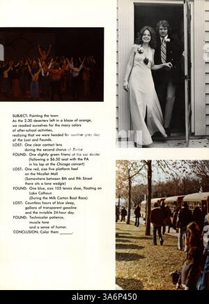 Die Ausgabe 1973 von Echowan dokumentiert das Studentenleben, Vereine, Sportmannschaften und andere Veranstaltungen der St. Louis Park High School während des Schuljahres 1972-1973 und bietet eine detaillierte Momentaufnahme des akademischen Jahres. Stockfoto