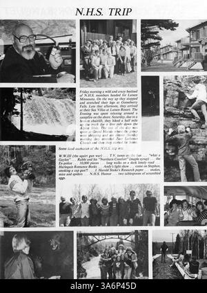 Das Jahrbuch der Minnehaha Academy 1979, Antler, fasst die Höhepunkte des Schuljahres 1978-1979 zusammen, darunter wichtige Veranstaltungen, Sportwettbewerbe, Studentenclubs und Beiträge der Lehrkräfte im Hennepin County. Stockfoto