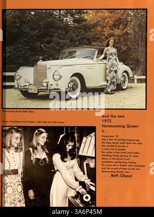 Das Echowan Jahrbuch 1973 von der St. Louis Park High School zeichnet die Höhepunkte des Schuljahres 1972-1973 auf und konzentriert sich auf das Schülerleben, die Leichtathletik, die akademische Leistung und die Clubaktivitäten. Stockfoto