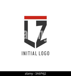 LZ Initial Esport-Logo mit einfacher Vektorgrafik im Shield-Design Stock Vektor