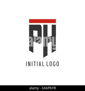 PH Initial Esport-Logo mit einfacher Vektorgrafik im Shield-Design Stock Vektor